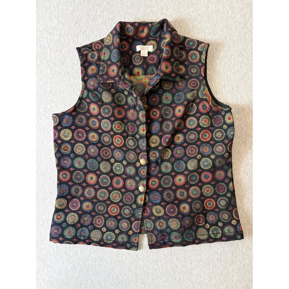 Christopher & Banks Womens Large Circle Pattern Vest